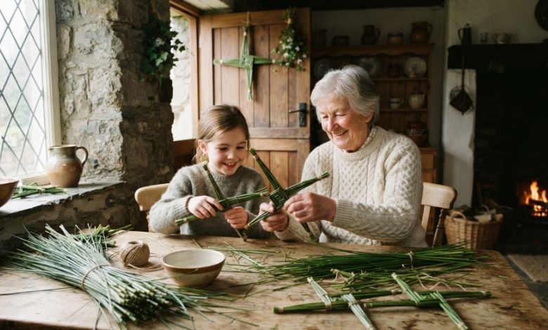 Welcome Day, making a St. Brigid’s Cross