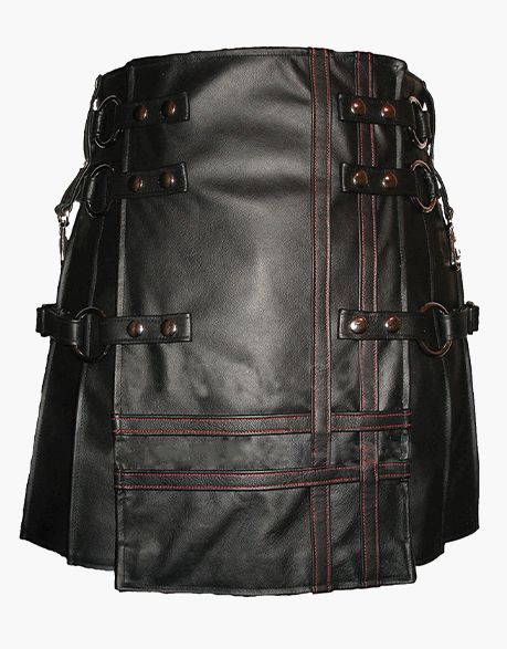 Black Gothic Leather Kilt