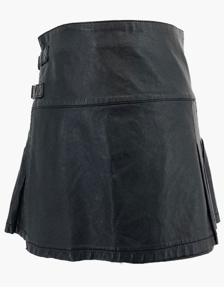 black short leather kilt