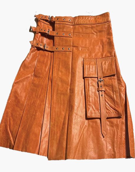 Modern Brown Leather Kilt