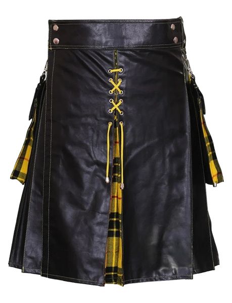 Black Leather with Macleod of Lewis Hybrid Kilt