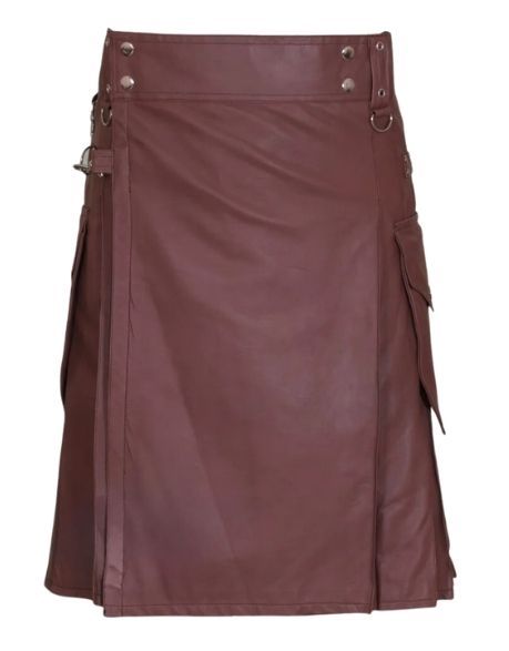 Cargo Brown Leather Kilt