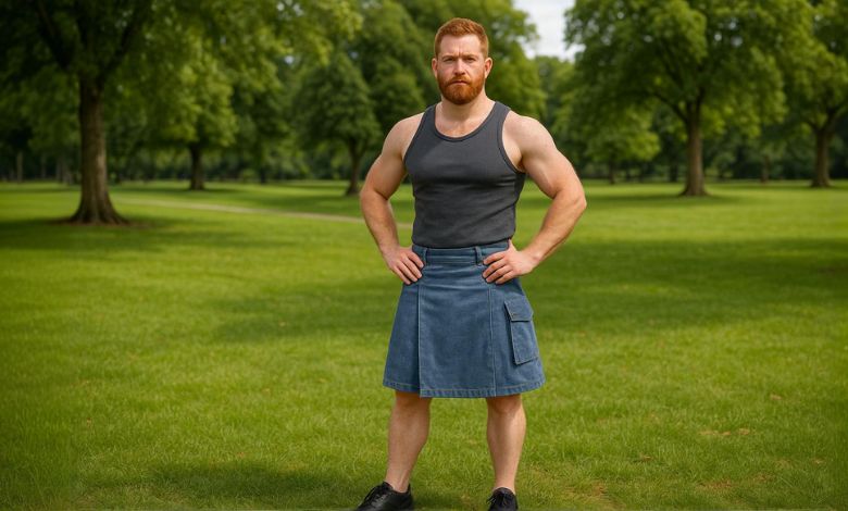 Denim Kilt with Tank Top