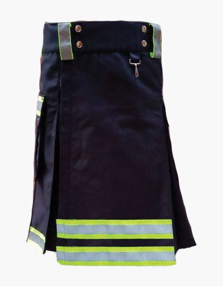 Men Black Firefighter kilt with New Design