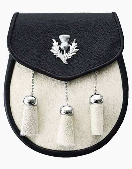 Semi Dress Fur Leather Sporran WIth Belt Chains