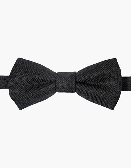 Plain Black Tartan Kilt Bow Tie
