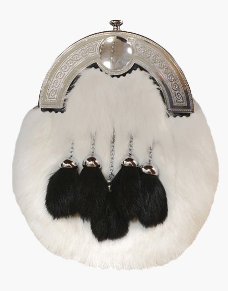 White Rabbit Fur Full Dress Kilt Sporran