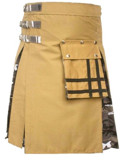 Modern Khaki and Urban Camo Hybrid Kilt