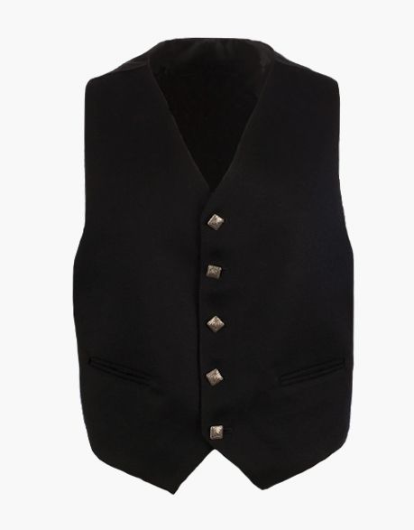Black Argyll Kilt Vest With 5 Buttons