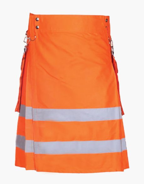 Orange FireFighter Kilt with Detachable Pockets