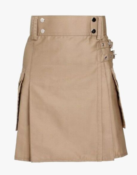 Women Beige Utility Kilt