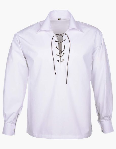 White Jacobite Ghillie Kilt Shirt