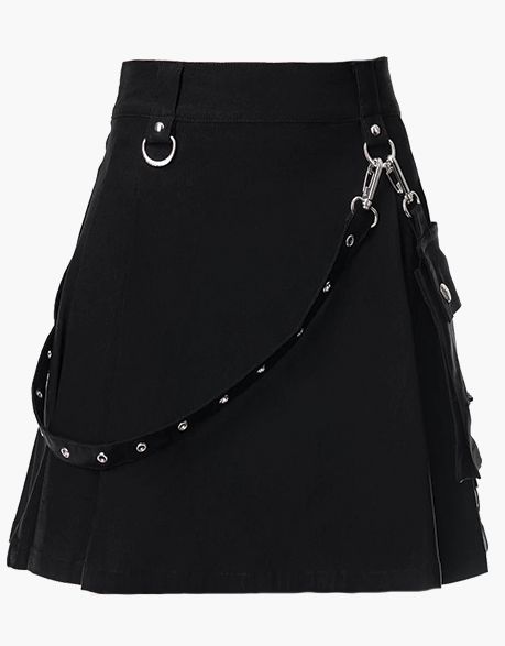 Women Black Gothic Punk Mini Skirt
