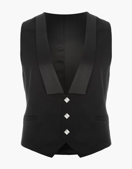 Black Prince Charlie Vest - Black Vest