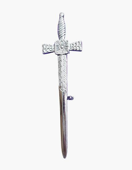 Claymore Silver Broad Sword Kilt Pin