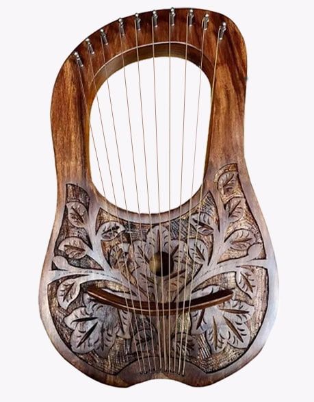 Rosewood Lyre Harp with 10 Metal Strings