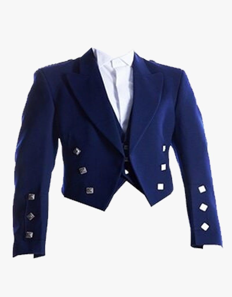 Prince Charlie Jacket with 3 Button Waist-Coat Navy Blue