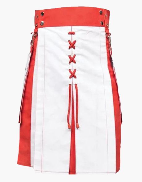 Christmas Red and White Hybrid Kilt