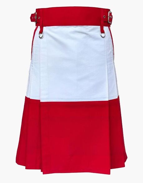 White with Red Christmas Utility Kilt