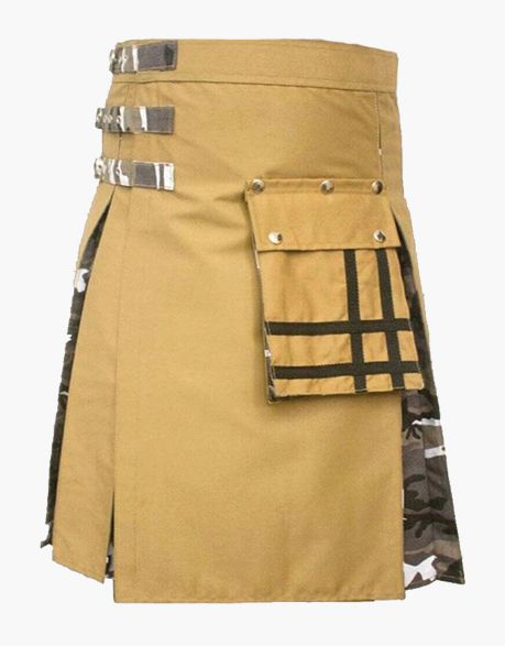Modern Khaki and Urban Camo Hybrid Kilt