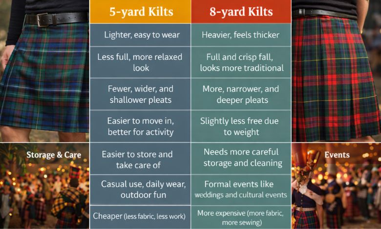 5-Yard vs. 8-Yard Tartan Kilt