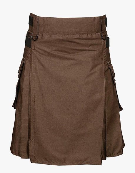 Best Custom Brown Deluxe Utility Kilt for Sale