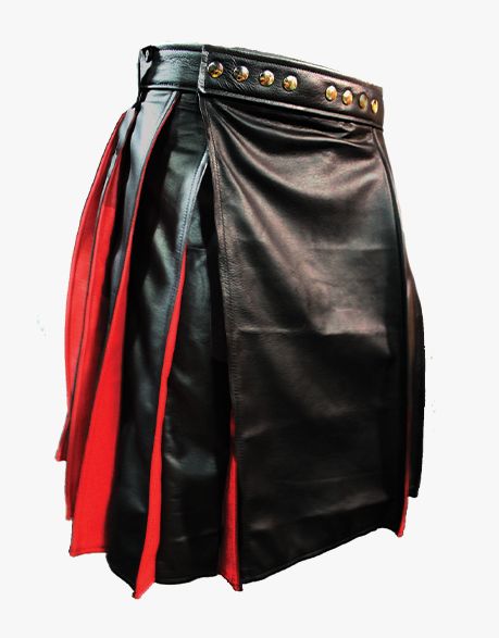 Modern Black and Red leather Kilt