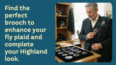 How Do I Choose a Brooch That Complements My Fly Plaid and Outfit?
