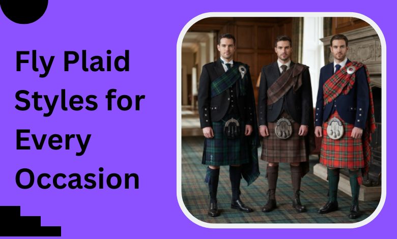 What are the different ways to style a fly plaid for formal and semi-formal events